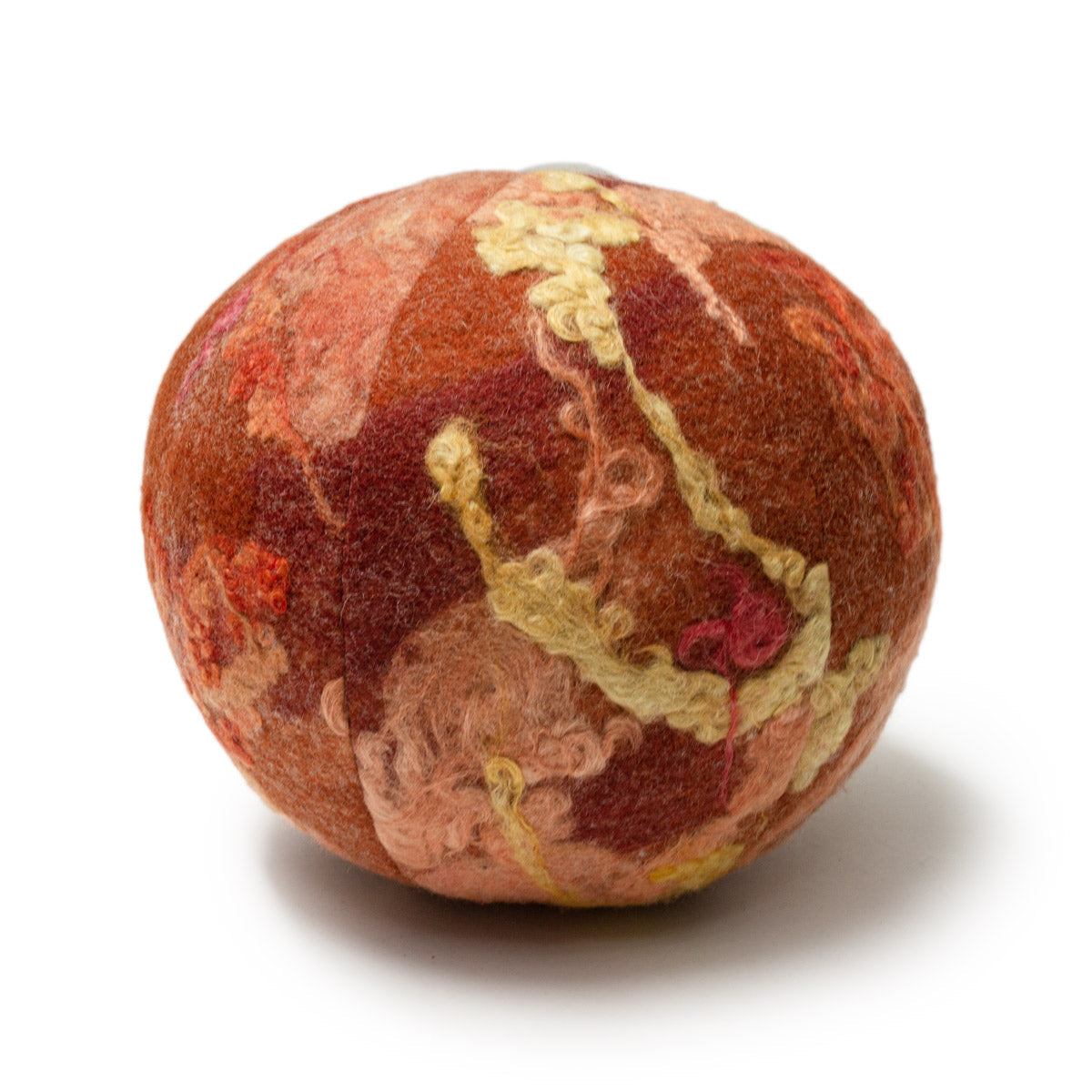 Blood Orange Wool Snowball Pillow