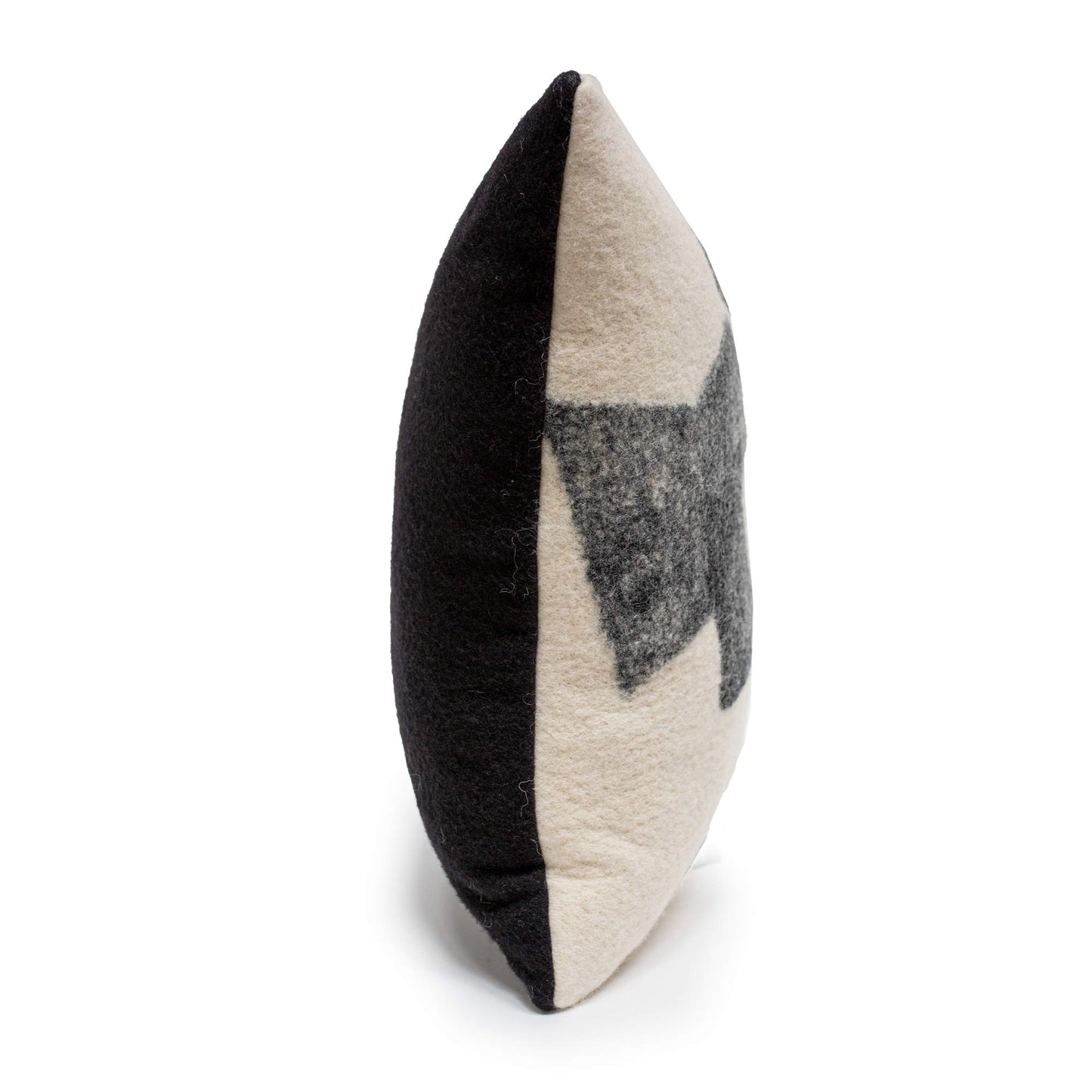 Abstract Black and White Wool Pillow - 20