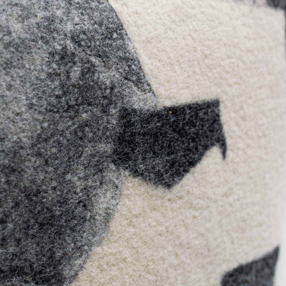 Abstract Black and White Wool Pillow - 24