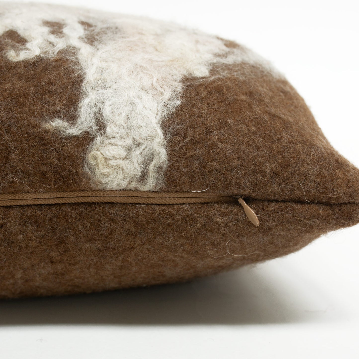 Wensleydale on Shetland Brown Wool Pillow 20x20