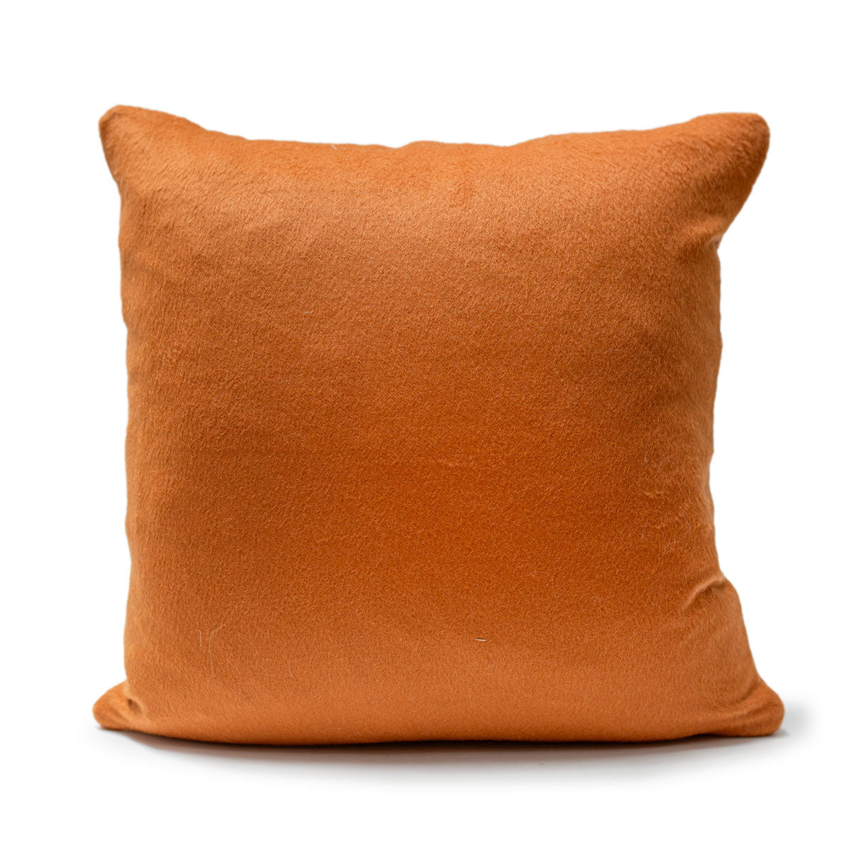 Blood Orange Wool Pillow with Prima Alpaca Back in Italian Clay