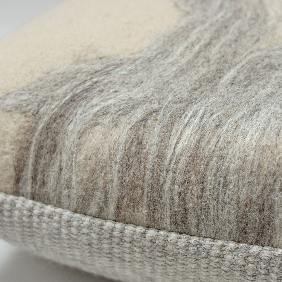 Grey Ribbon Wool Pillow 20x20