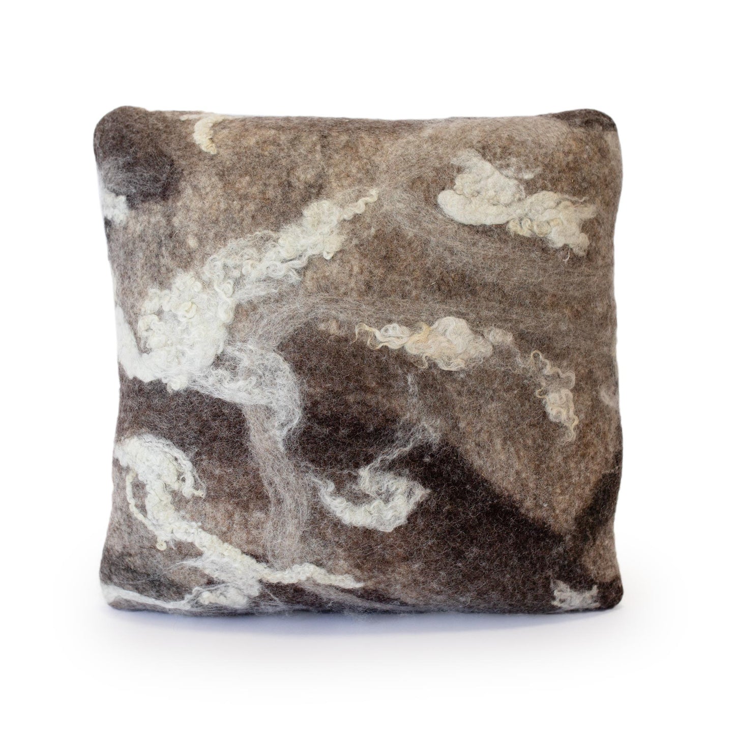 Wood Dragon Dark Wool Square Pillow
