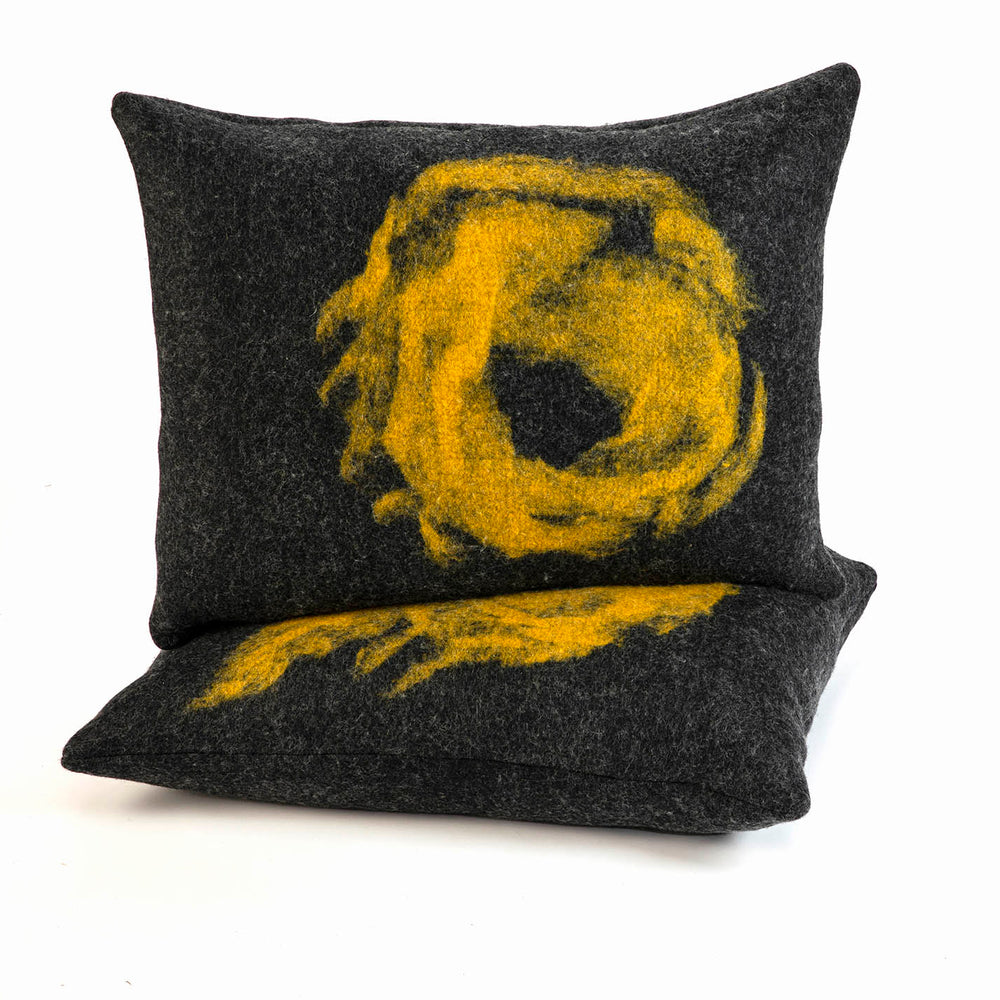 Black Saffron Wool Pillow