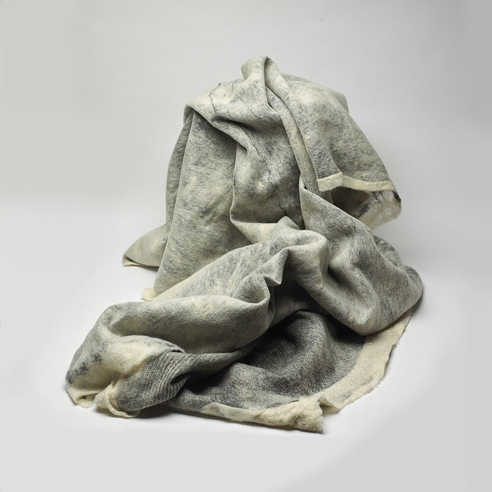 Grey Felted Wool Artisan Throw