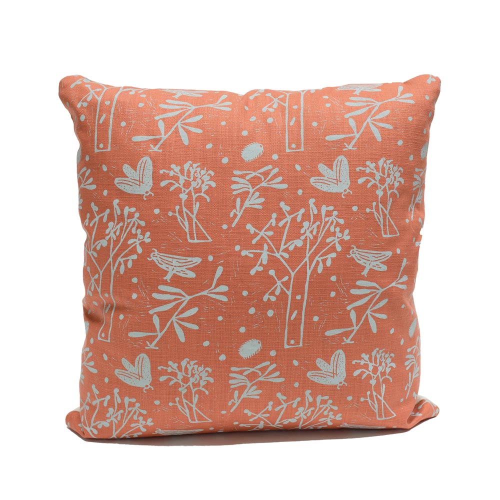 Grasshoppers and Dragonfly Cotton + Linen Pillow