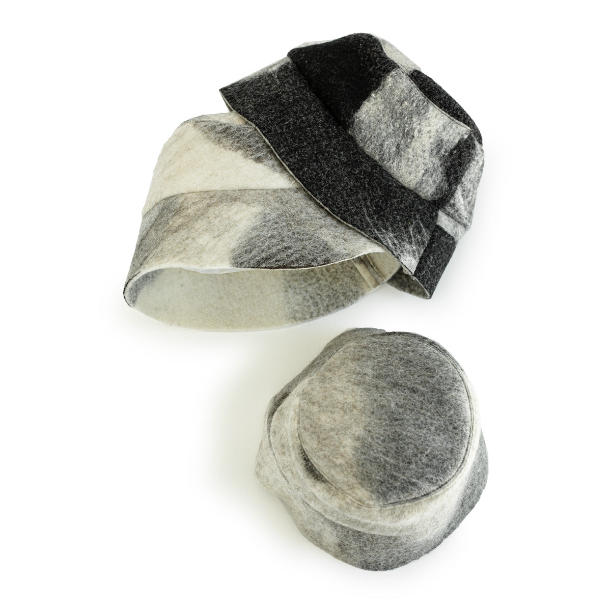 THE JG BUCKET in Milky Way Felted Wool Fabric