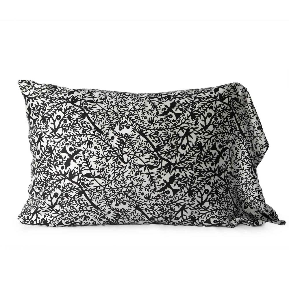 Emilie Silk Pillow Slip "BIRDSONG" Exclusive Silk Fabric