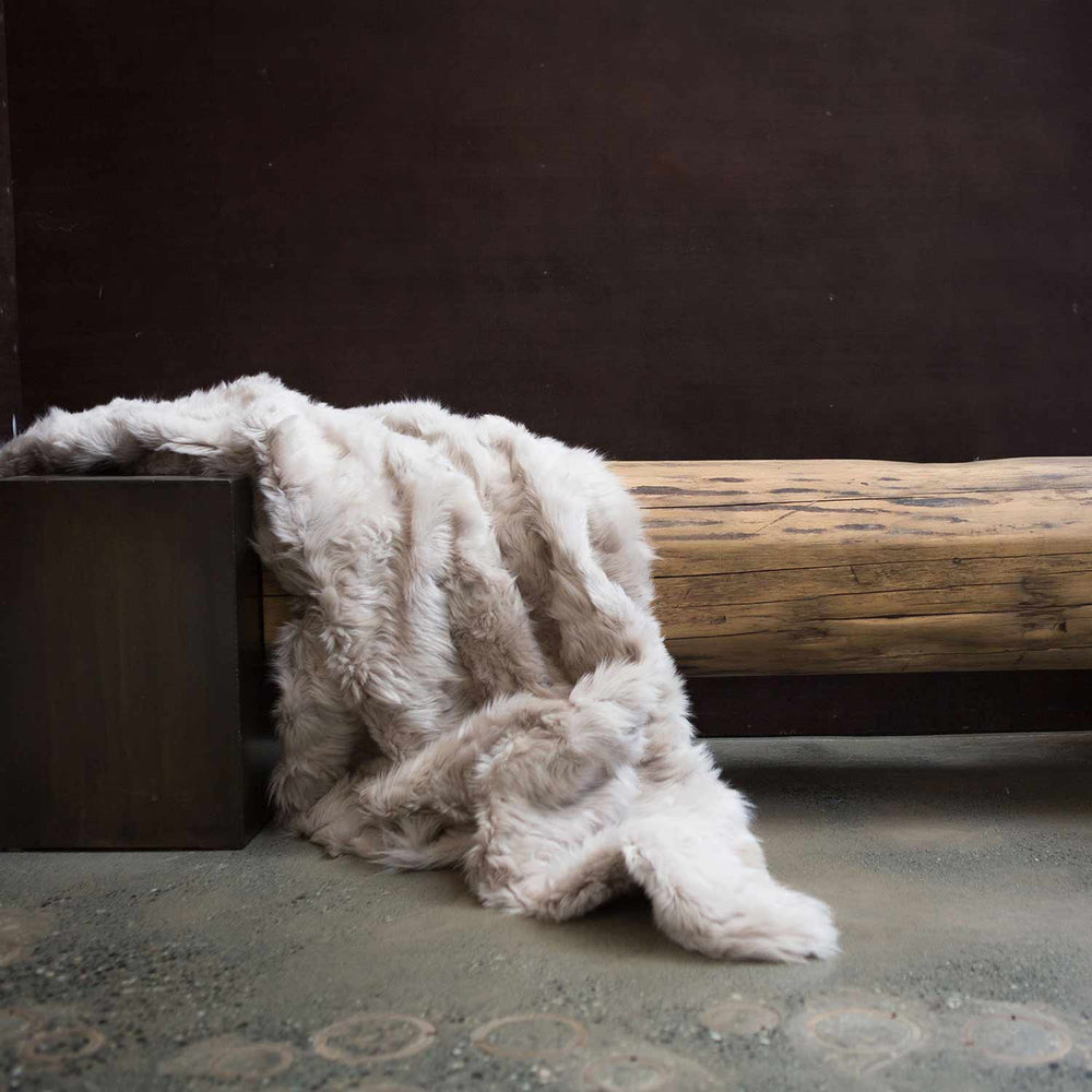 
                      
                        Toscana Real Sheep Fur Throw Lined with Cashmere Blend
                      
                    