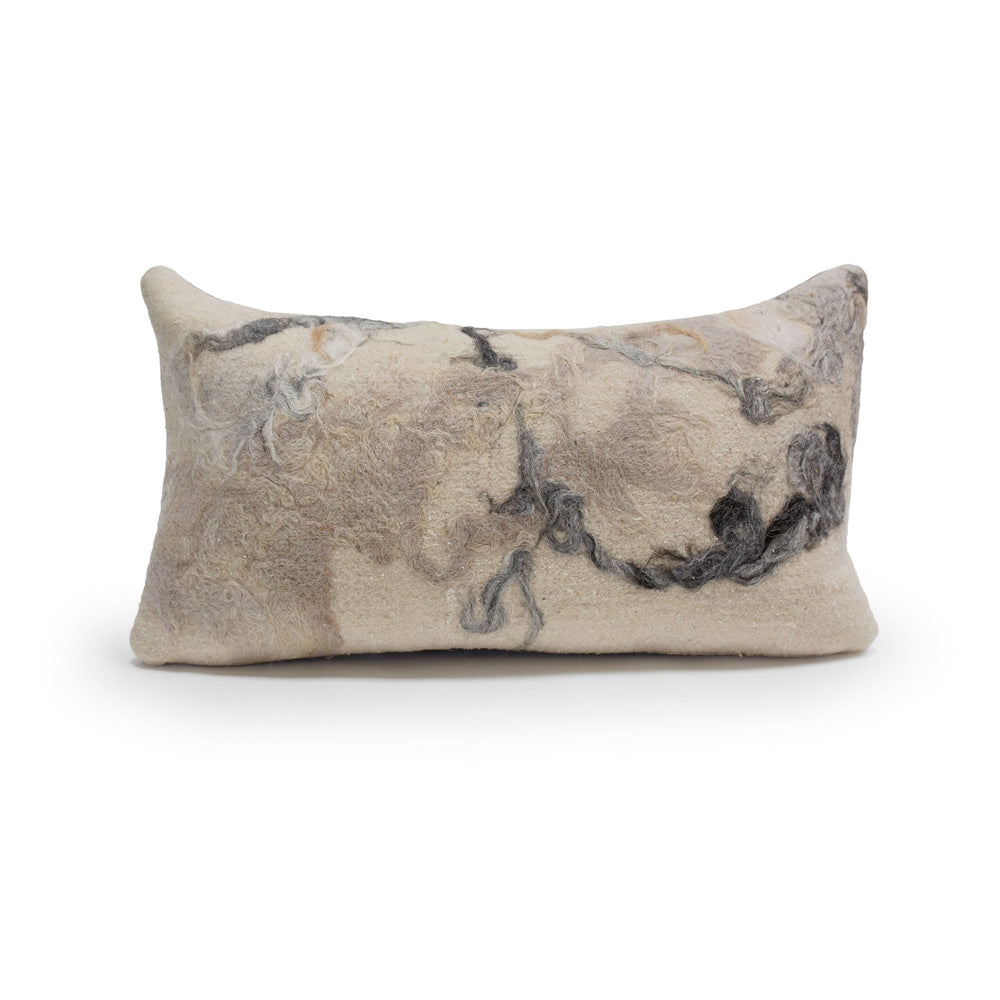 Silk & Wool with Raw Mohair Lumbar Pillow