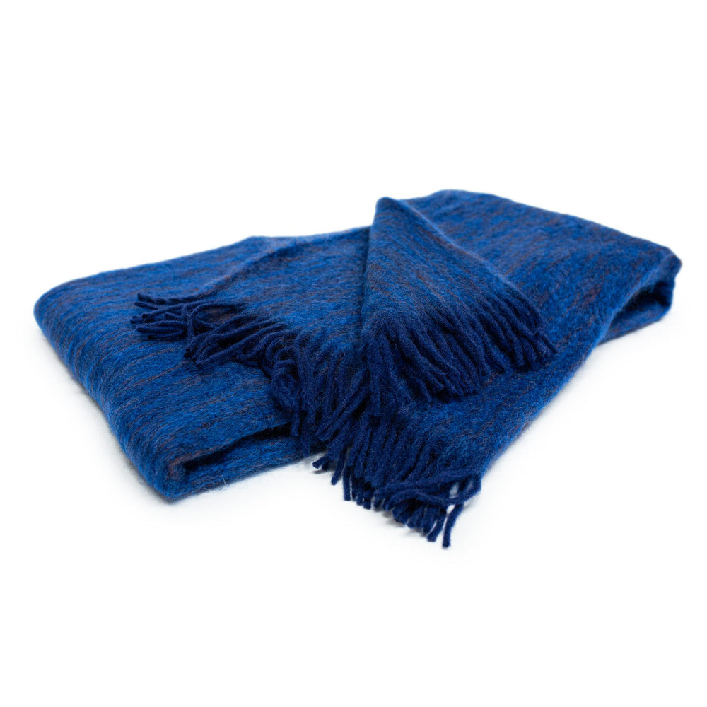 Spanish Mohair Diana Throw in Lake Blue