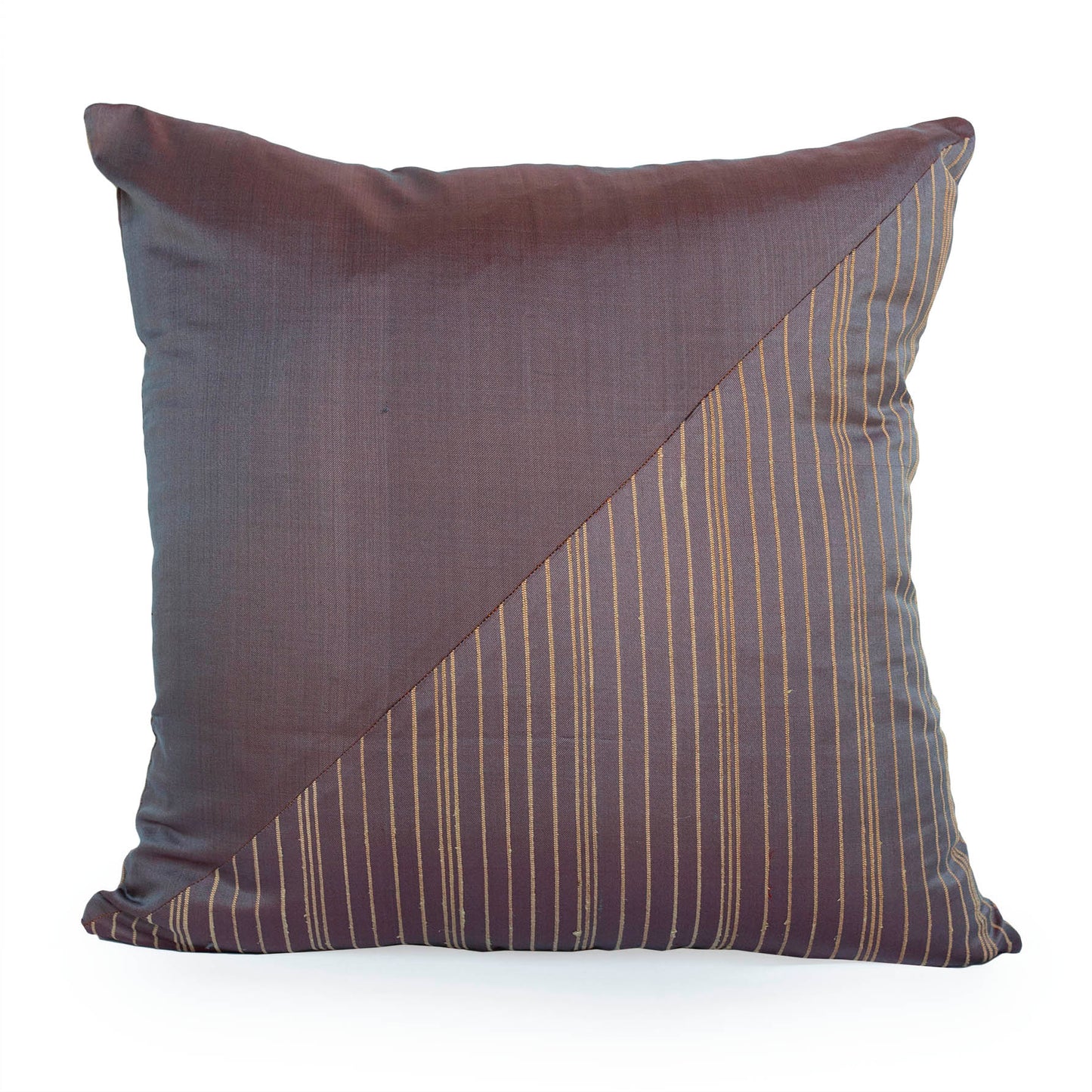 Lotus Flower Silk Pillow - Marron Brown Triangle - JG Switzer