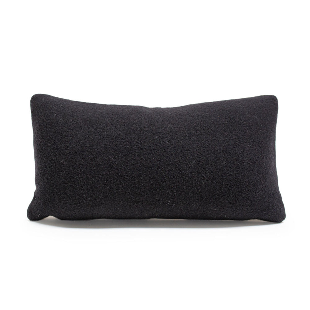 Abstract Black and White Wool Pillow - Lumbar