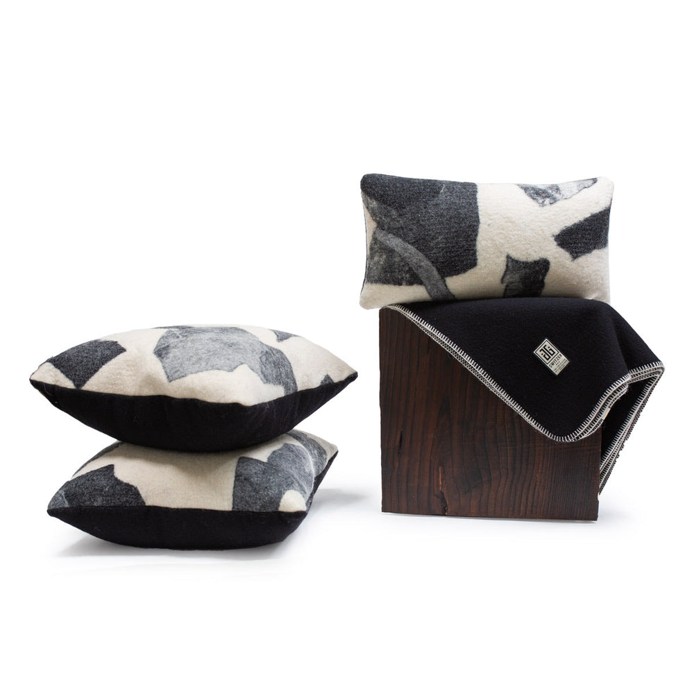 
                      
                        Abstract Black and White Wool Pillow - Lumbar
                      
                    