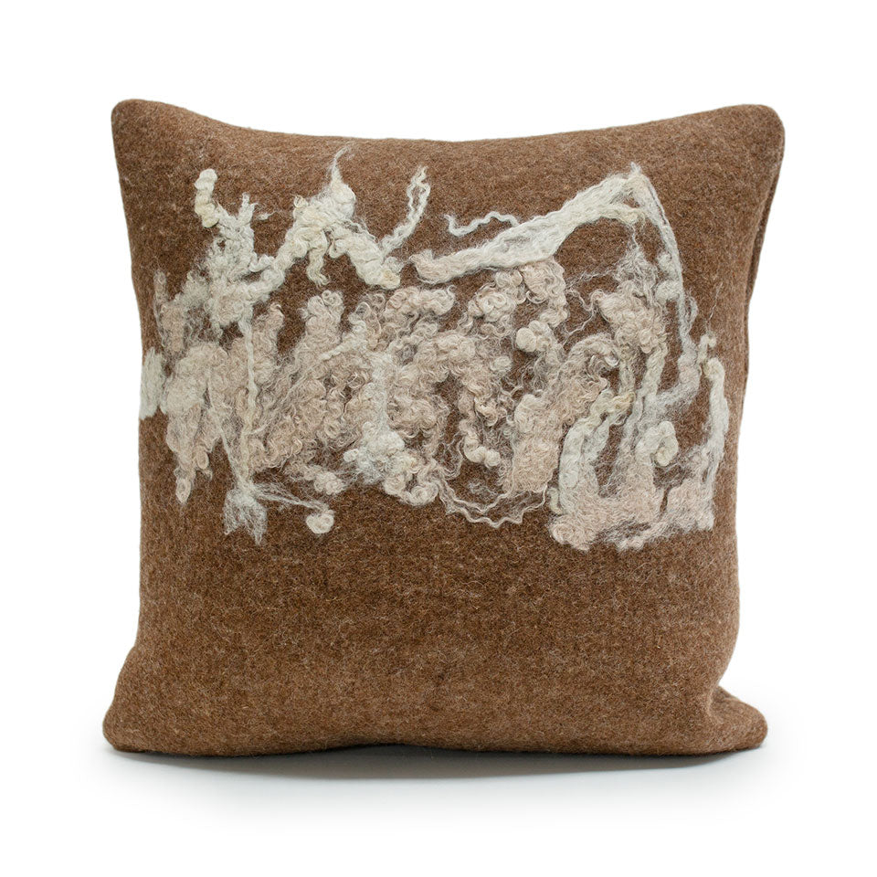Wensleydale on Shetland Brown Wool Pillow 20x20"