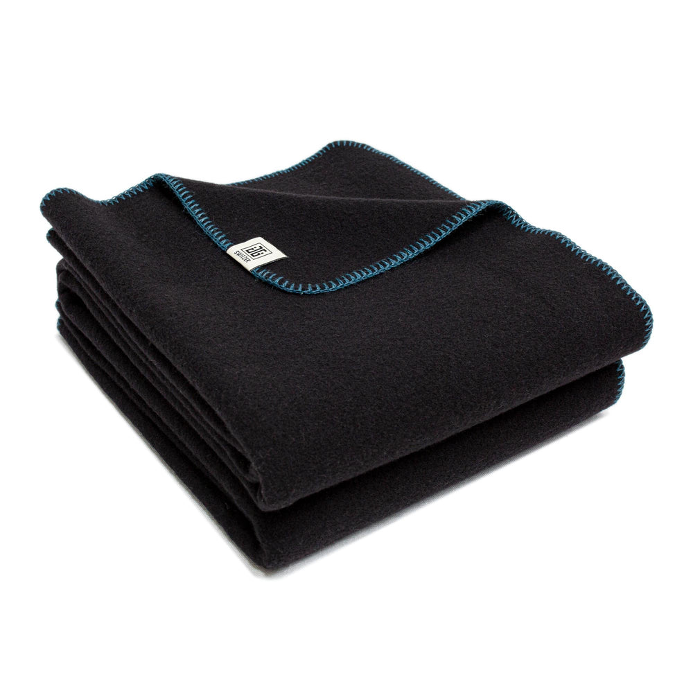 Black Merino Wool Throw