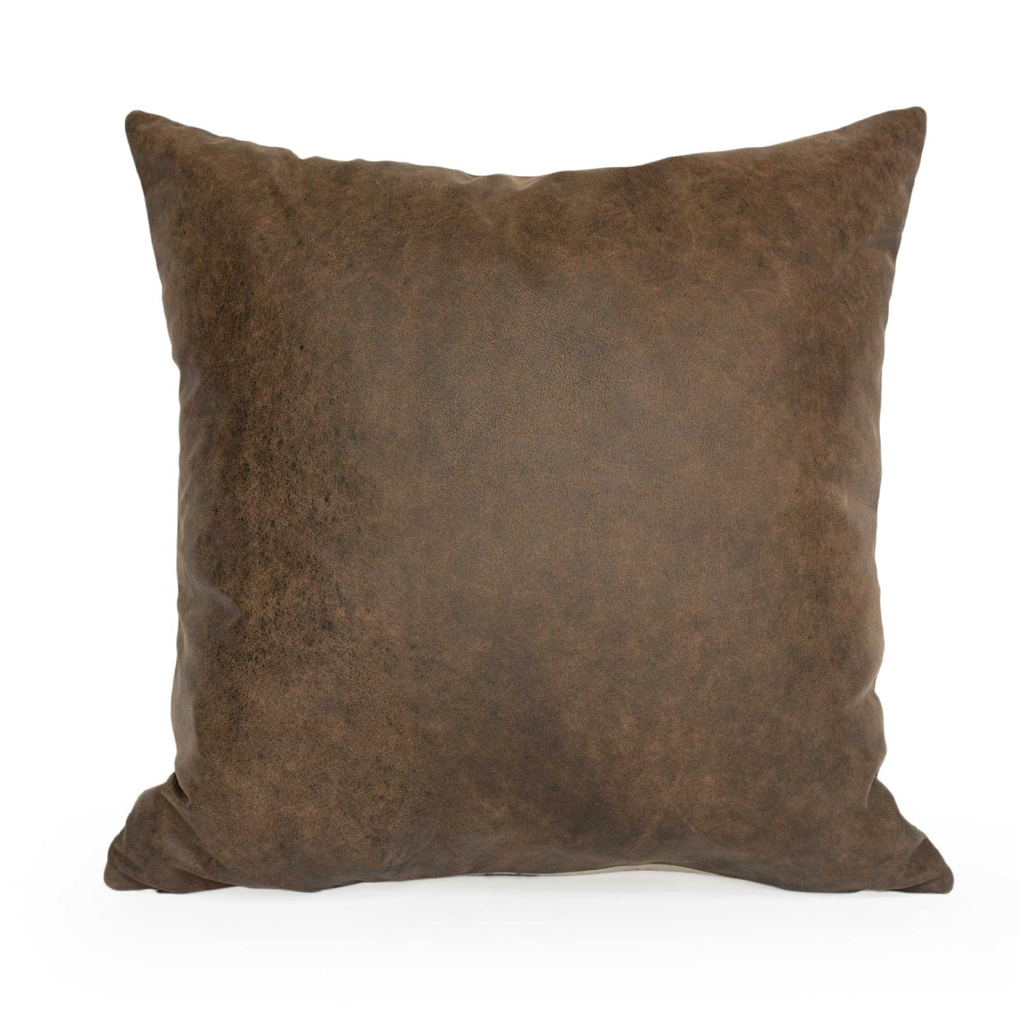 Pictorial Stag Head Pillow Felted Wool, Brown Leather Back