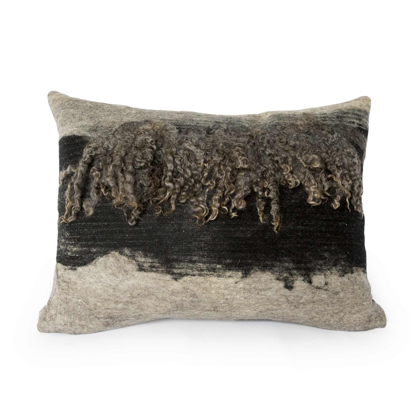 Wensleydale Wool Pillow Grey & Black - JG Switzer